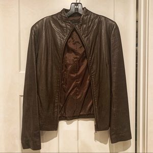 Vintage Genuine Leather  croc embossed jacket